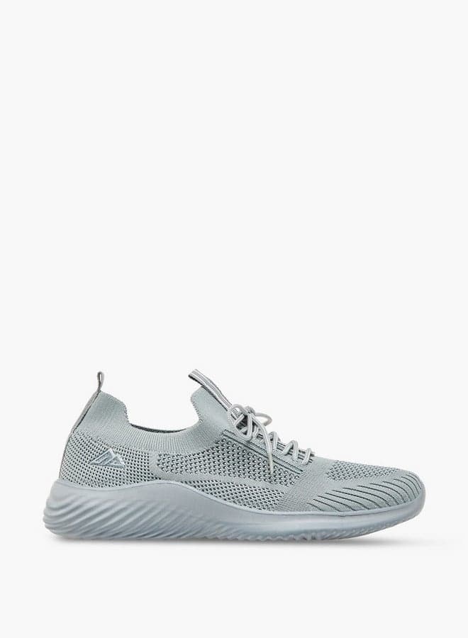 Textured Lace-Up Low-Top Sneakers with Pull Tabs - Image 1