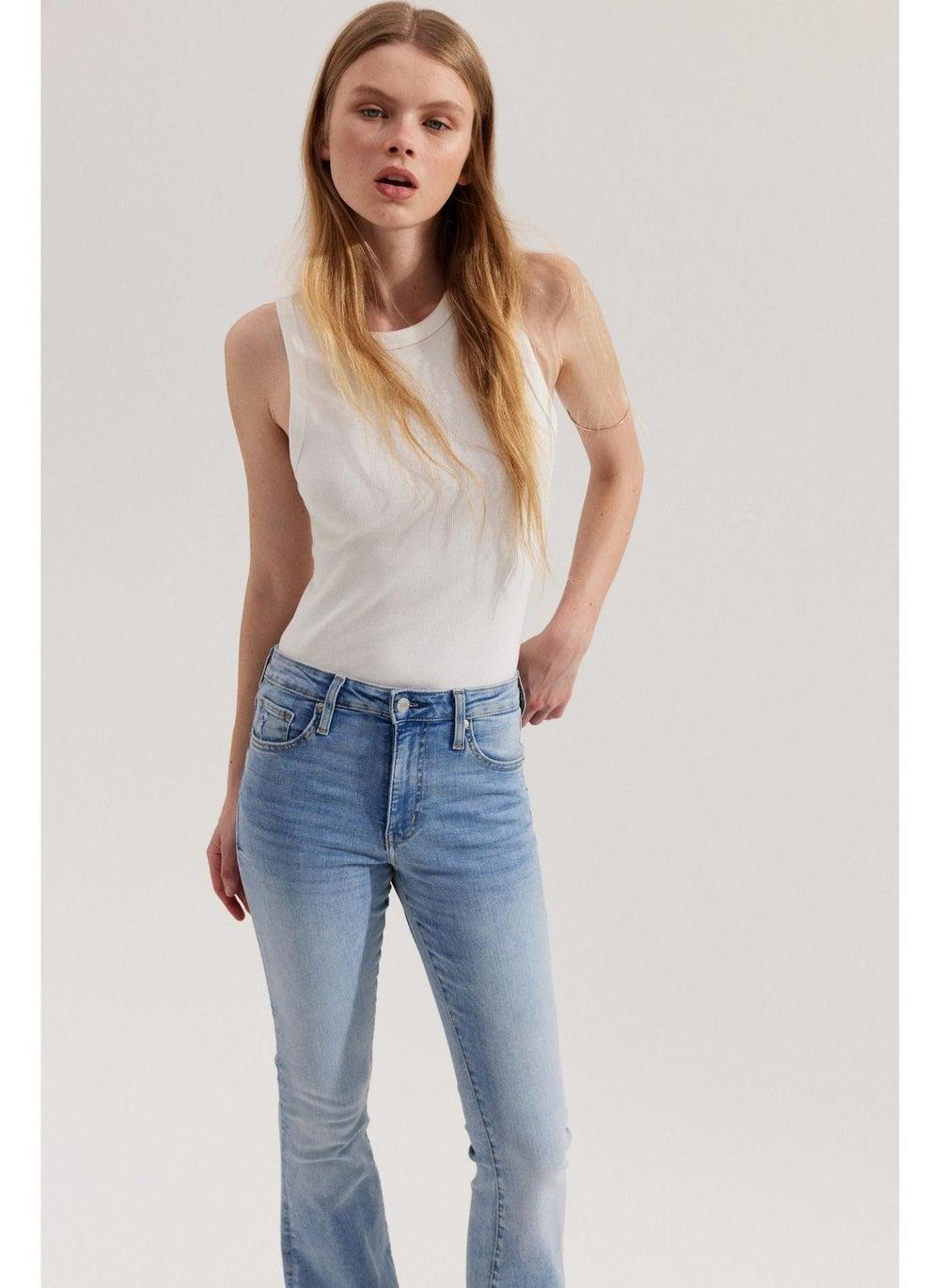 Flared Ultra High Waist Stretch Jeans - Image 1