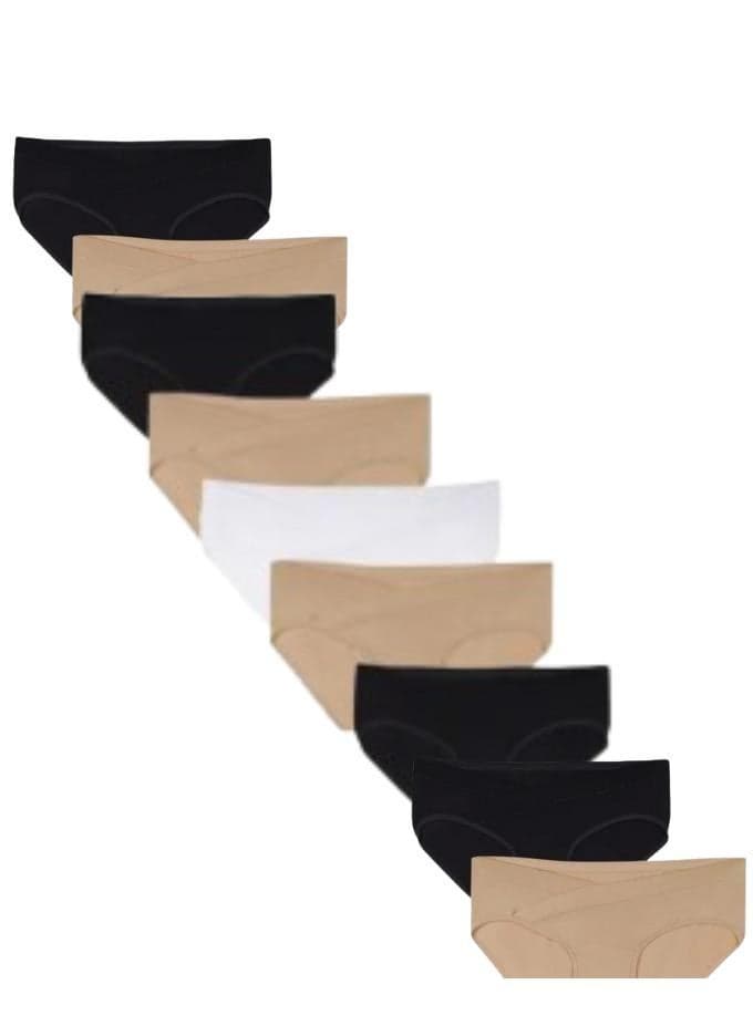9-Pack Low Waist Bamboo Cotton Maternity Panties - Image 1
