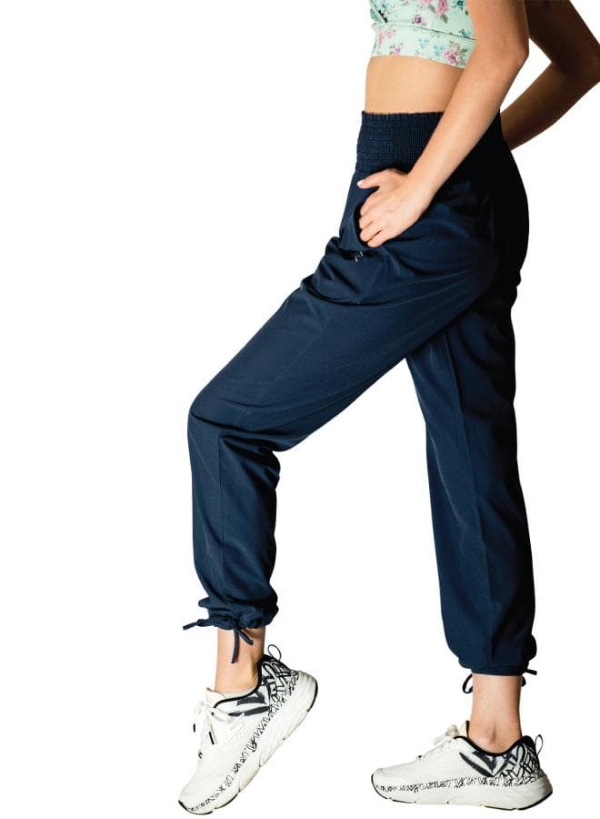 Women's High-Rise Ruched Waistband Cuffed Pants - Image 1