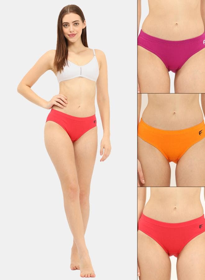 Envie Pack of 3 Logo Detail Cotton Mid Briefs - Image 1