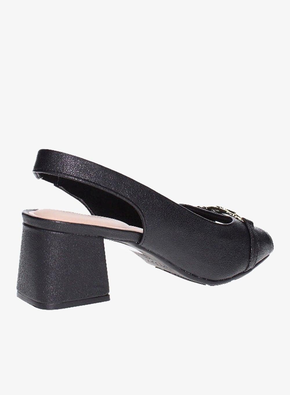 Women’s Mid Heel Sling Back Sandals with Ankle Strap - Image 1