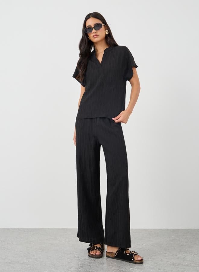 Take Two Solid Extended Sleeves Wide Leg Co-Ord Set - Image 1