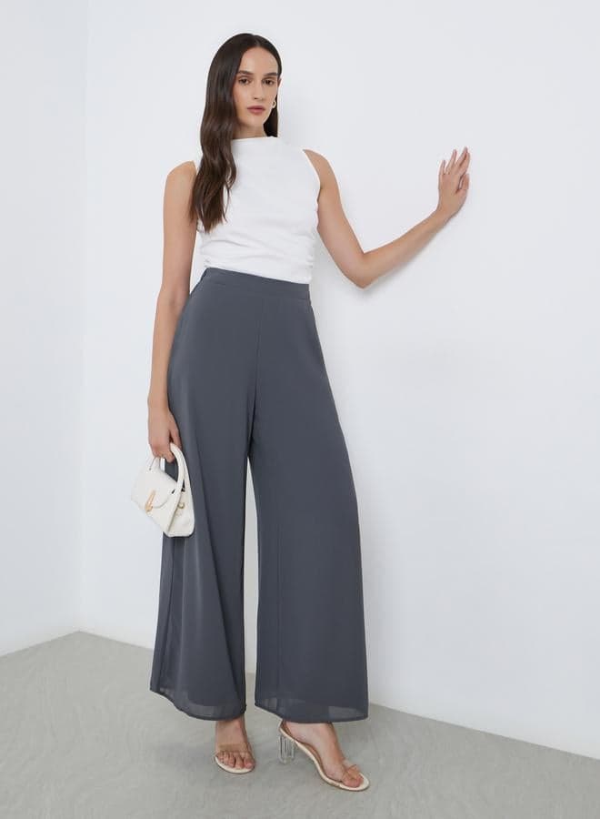 Charcoal Wide Leg Trousers for Women - Image 1