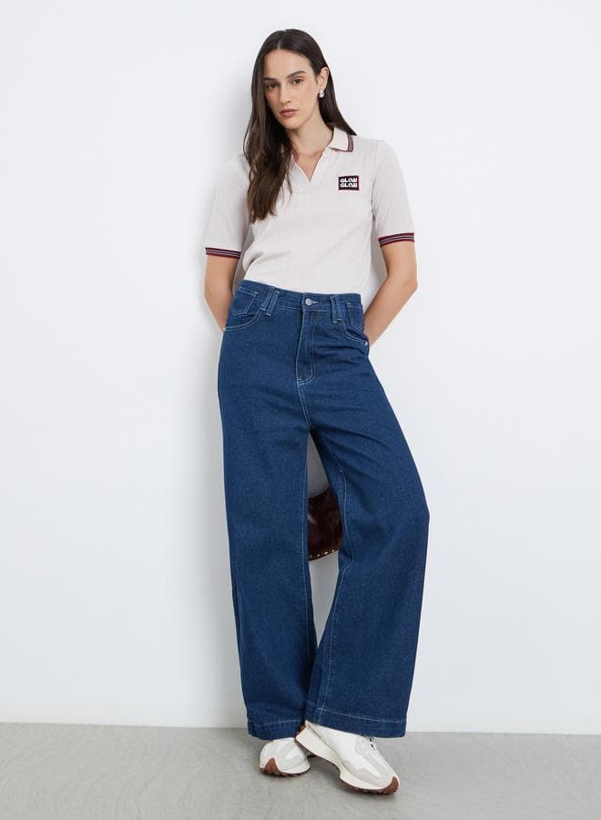 Styli High Rise Wide Leg Stretchable Jeans - Image 1