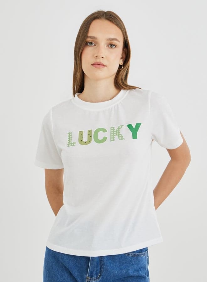 Take Two Slogan Print Short Sleeve T-Shirt - Image 1