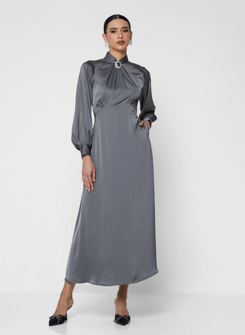 Paisley Belted Midi Dress in Pink and Orange - Image 1