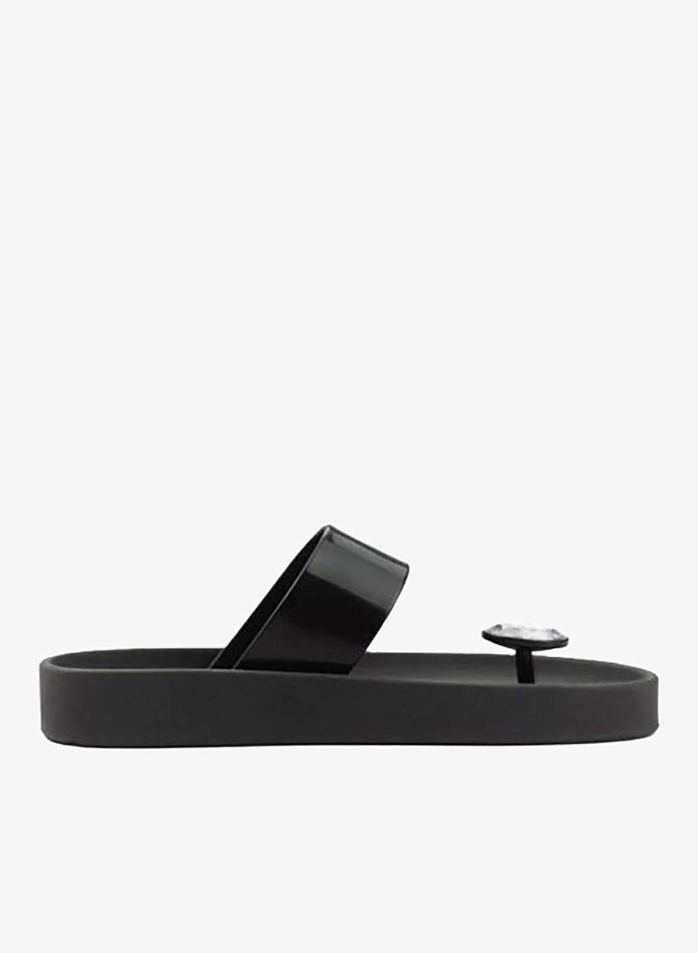 Smooth Sunset Black Anti-Slip Single Strap Slides - Image 1