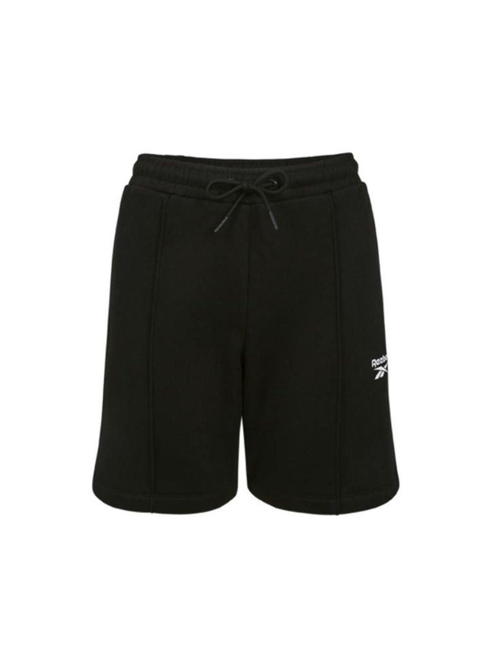 Delaney Pintuck Long Shorts in Solid Black - Image 1