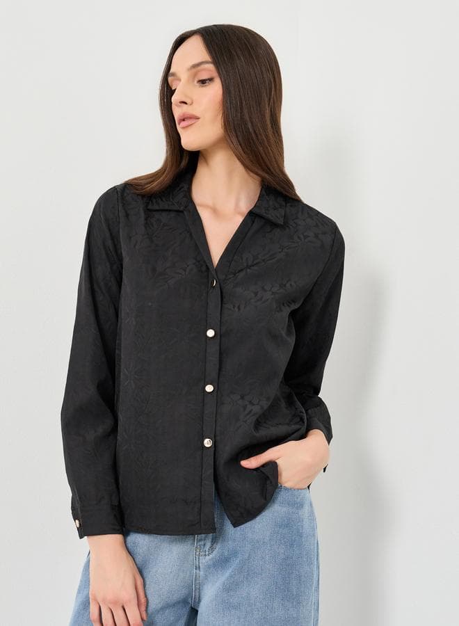 Styli Printed Buttoned Long Sleeve Shirt - Image 1
