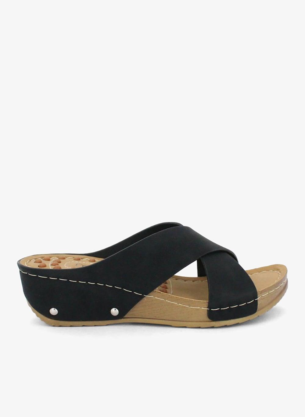 VELABIIS Wedge Sandals with Cross-Strap Comfort - Image 1