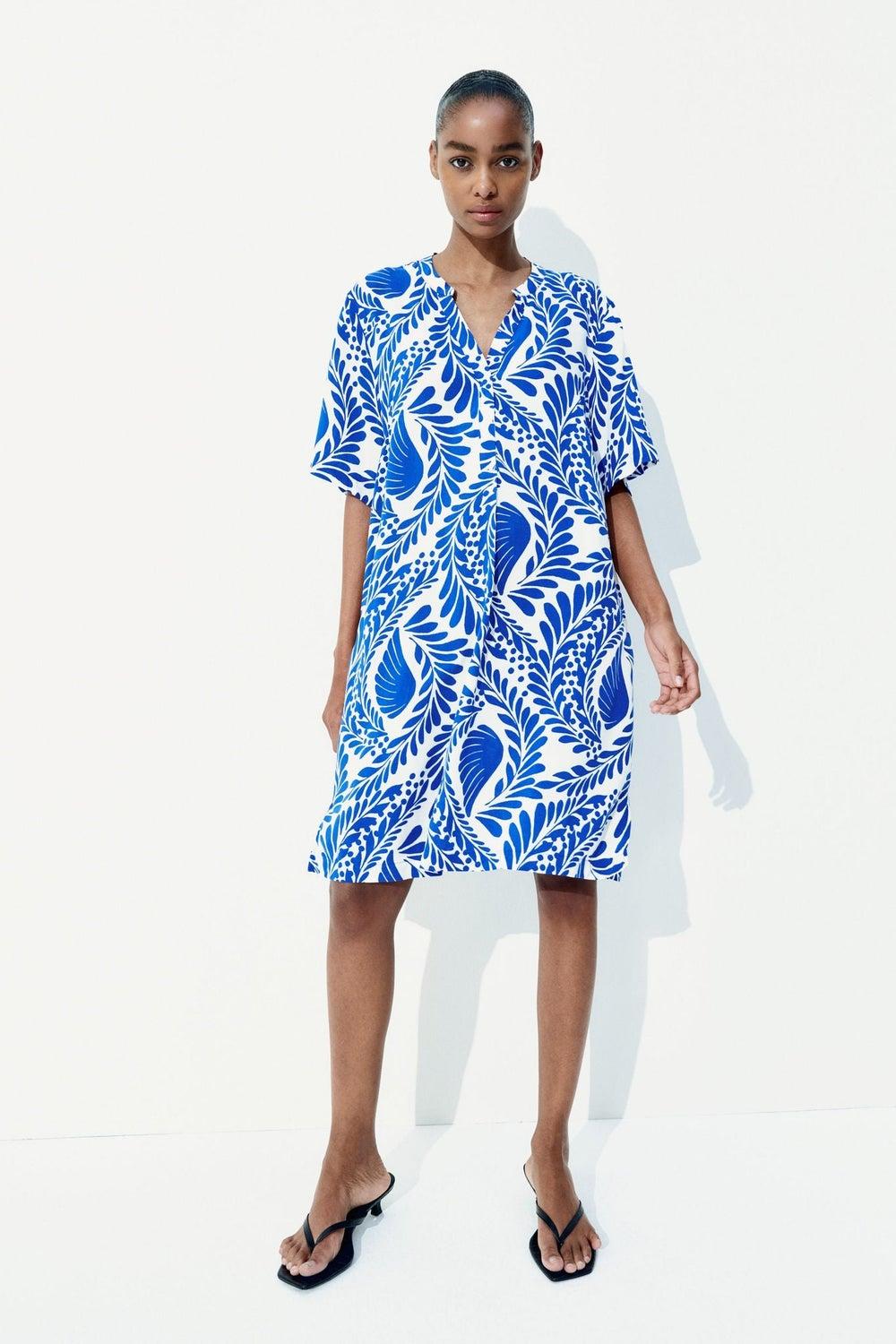 Airy Viscose Tunic Dress with Side Slits - Image 1