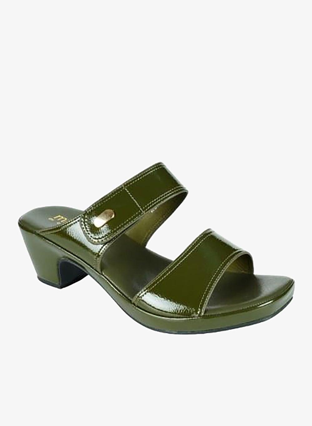 092-2807 Michelle Morgan Green Block Heel Mule Sandals - Image 1