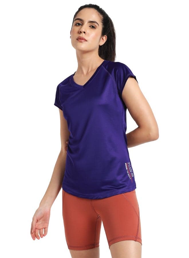 Women's V-Neck Raglan Sleeve Workout T-Shirt - Image 1