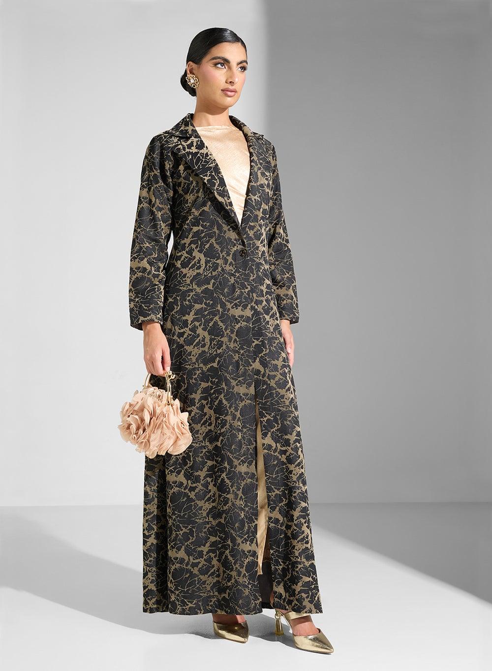 Printed Long Sleeve Maxi Dress for Modest Layering - Image 1