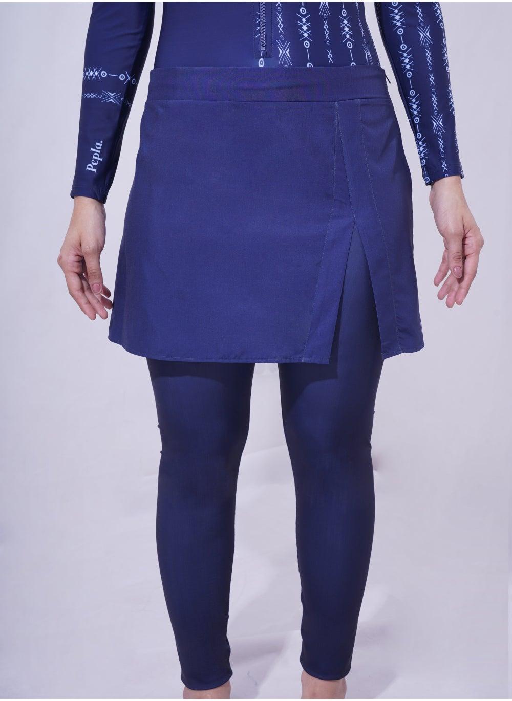 Navy Swim Leggings with Fast Dry Performance Fabric - Image 1