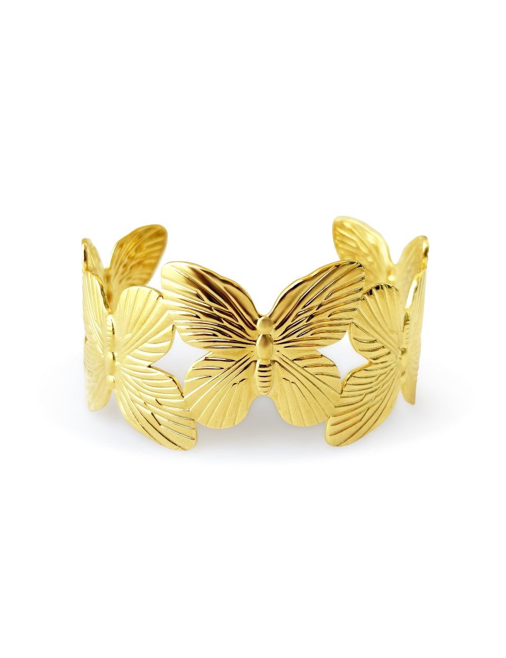 Divine Butterfly Stainless Steel Cuff Bracelet - Image 1