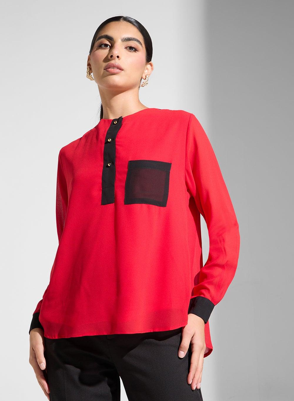 Long Sleeve Polyester Modest Blouses for Women - Image 1