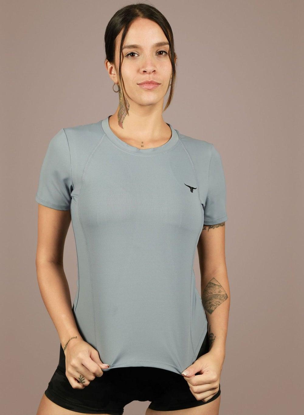 THUGFIT KittyHawk Ladies Blue Gray T-Shirt - Image 1