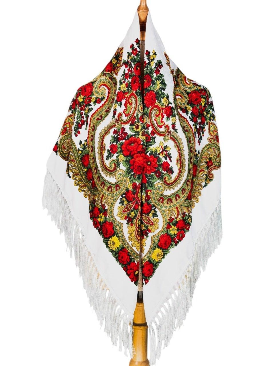 Avrora Women's Eastern European Cotton Tassel Shawl - Image 1