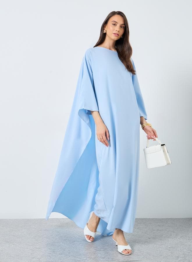 Solid Batwing Sleeve Maxi Kaftan - Image 1