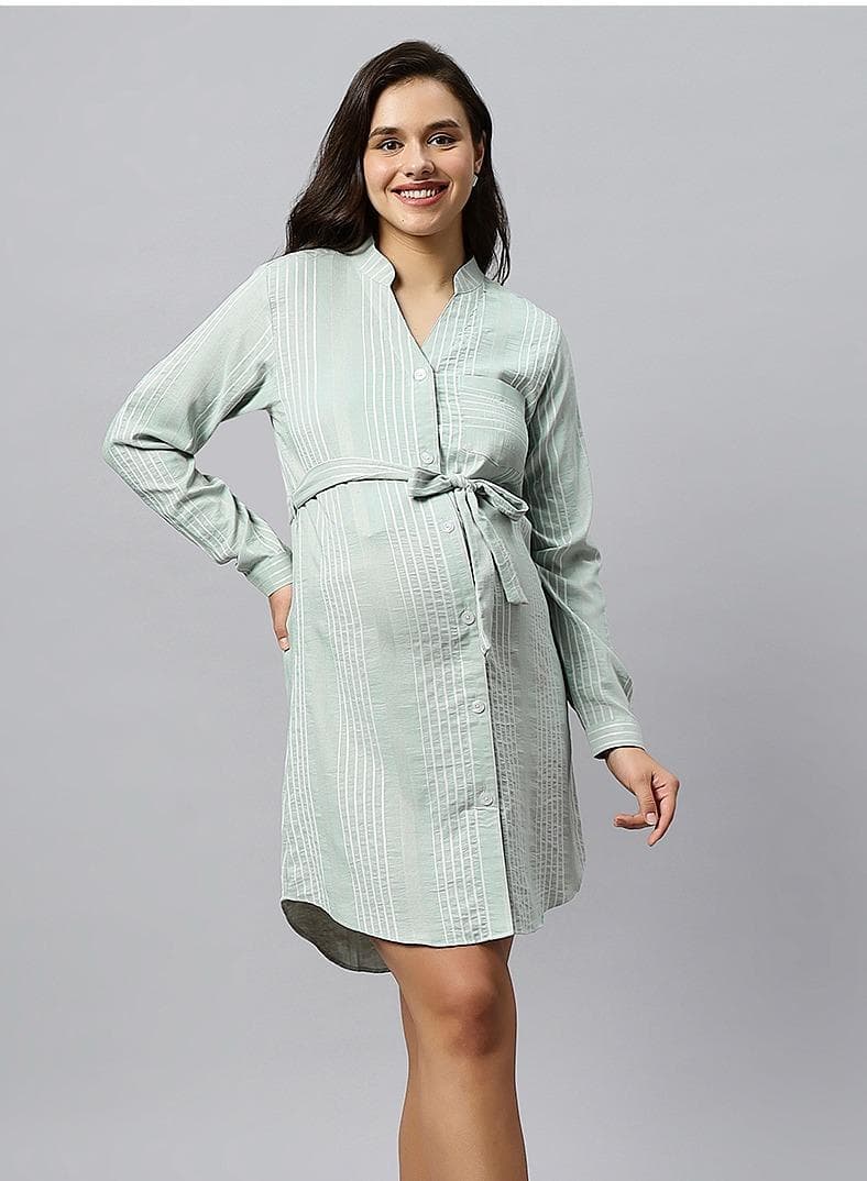 Long Cotton Maternity Shirt for Everyday Comfort - Image 1