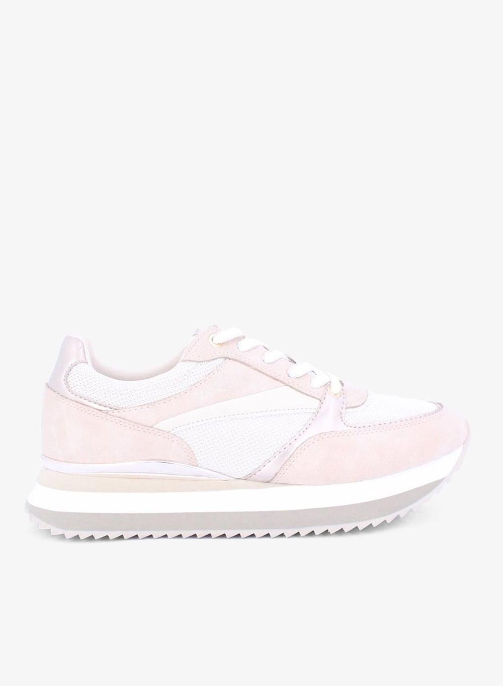 LYKA Blush Pink Lace-Up Low-Top Sneakers - Image 1