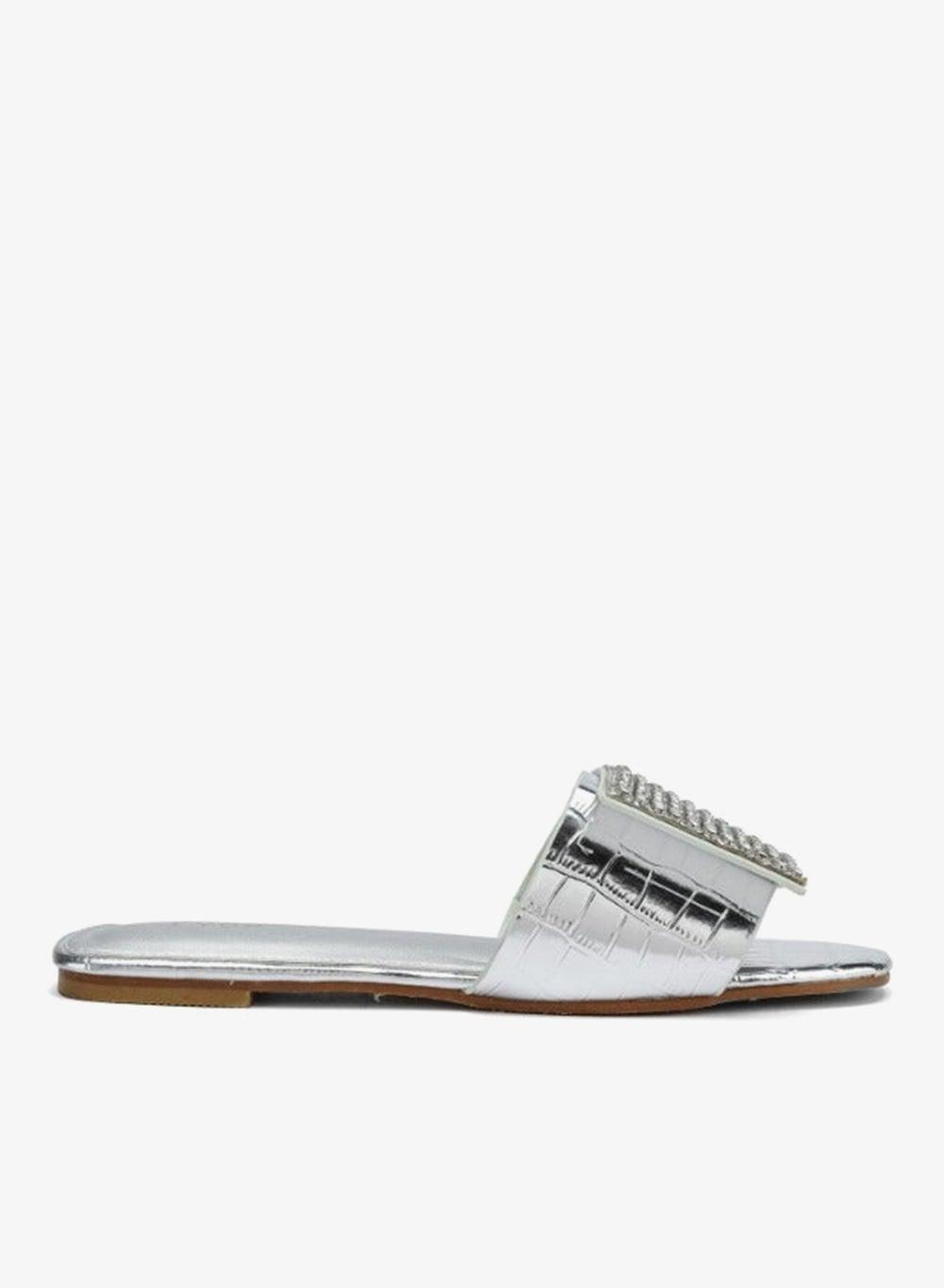 MY 342 Wrap-Up Slip-On Sandals with Pearl Detail - Image 1