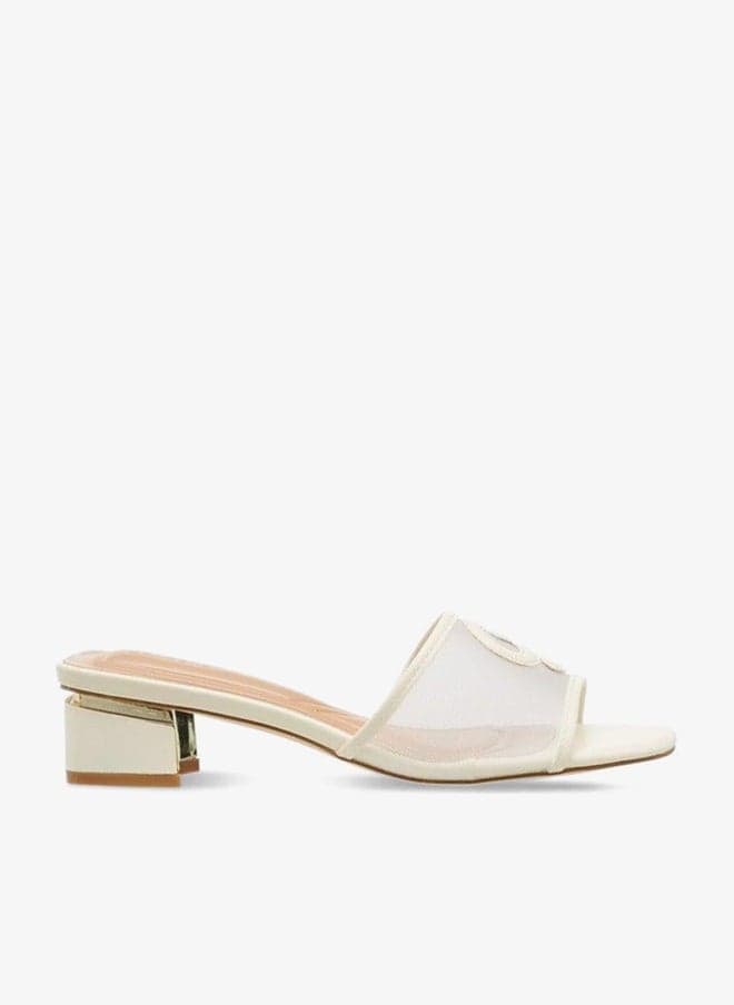 Women’s Textured Slip-On Block Heel Sandals - Image 1