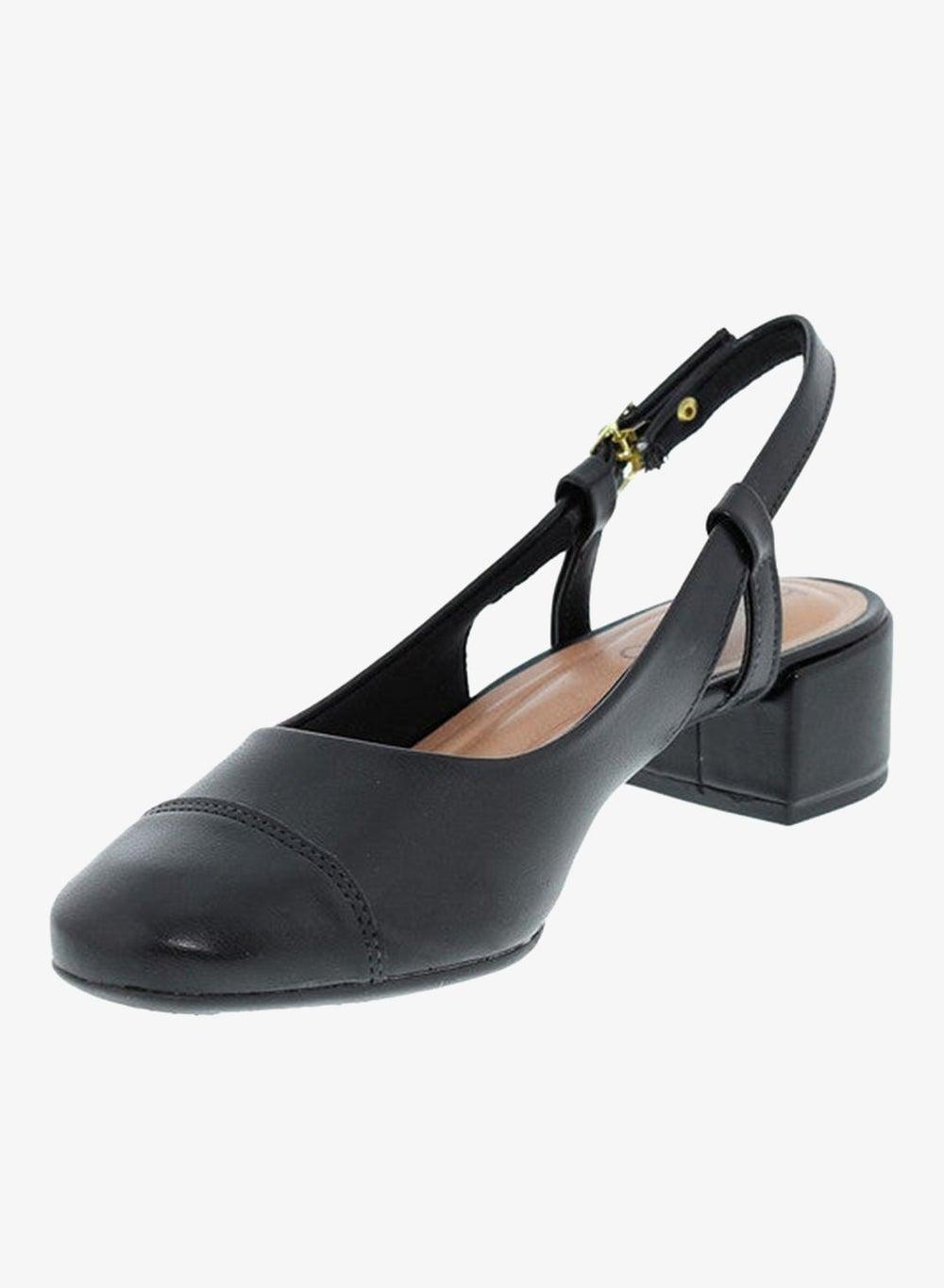 Mid Heel Sling Back Sandals with Ankle Strap - Image 1