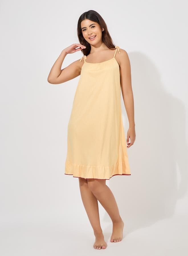 Styli Strappy Ruffle Hem Slip Dress - Image 1