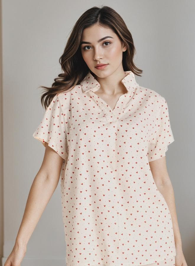 Button-Down Viscose Pyjama Set with Trousers - Image 1