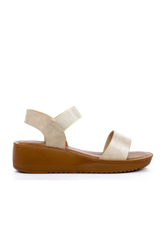 Embellished Elastic Strap Wedge Sandals - Image 1
