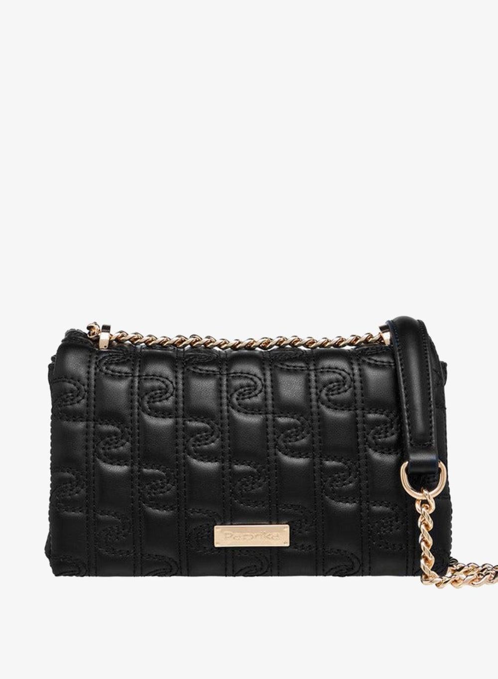 Embossed Crossbody Bag with Gold Chain Strap - Image 1