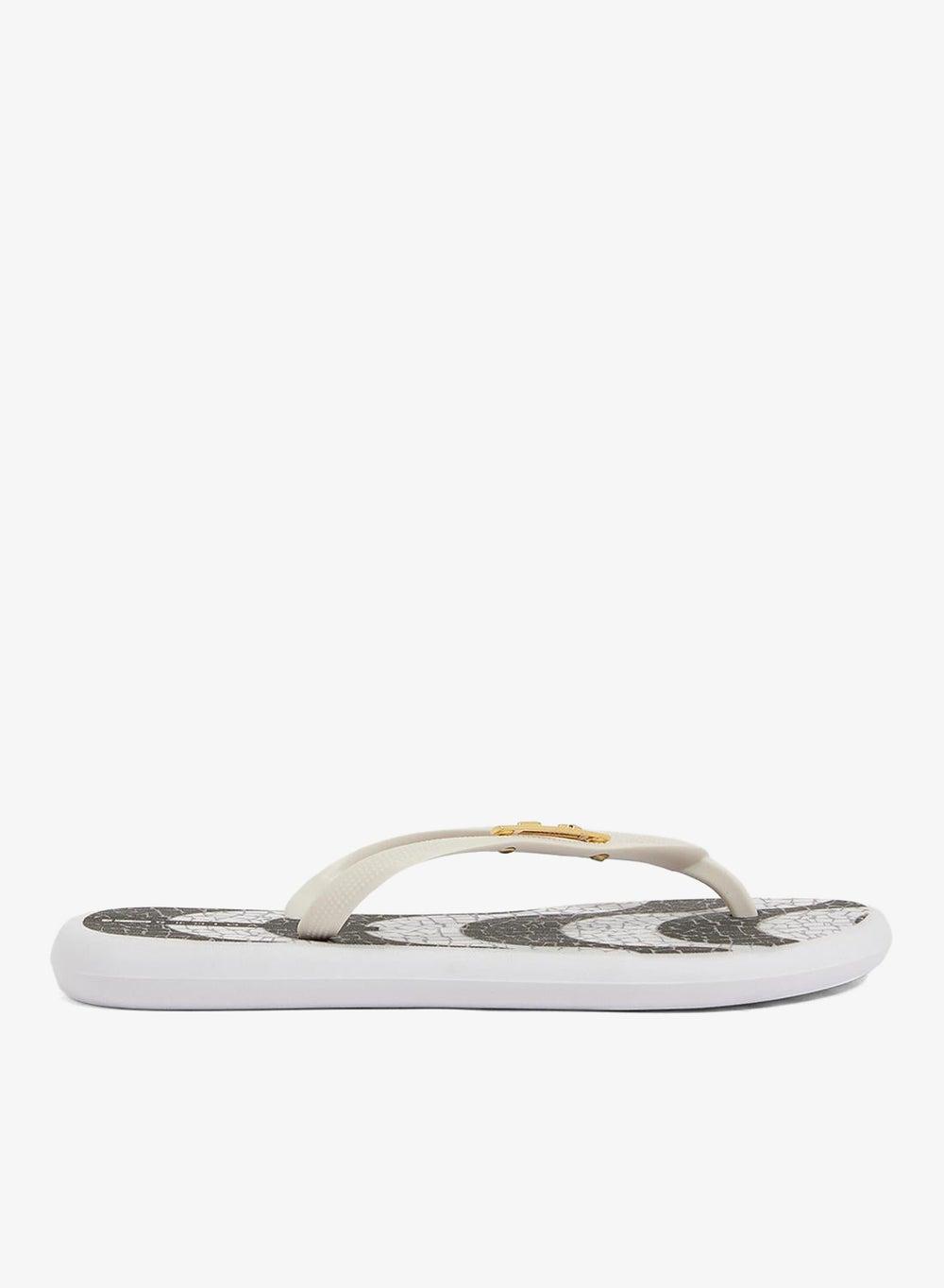 Boat Copacabana Women’s White Flip Flops with Printed Sole - Image 1