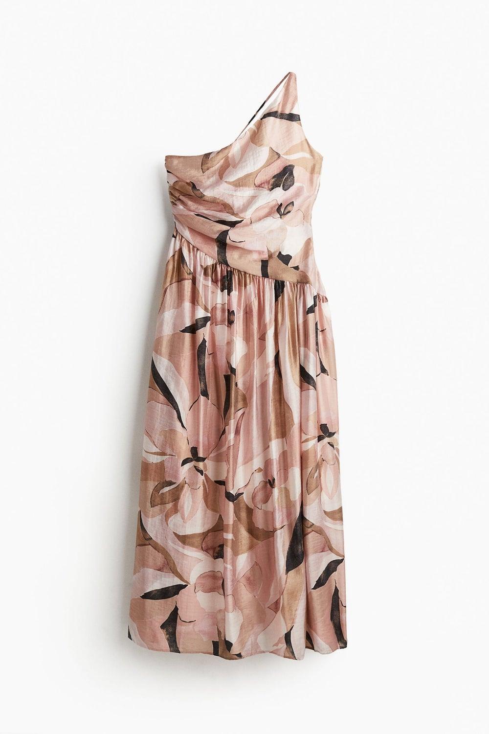 Calf-Length One-Shoulder Midi Dress - Image 1