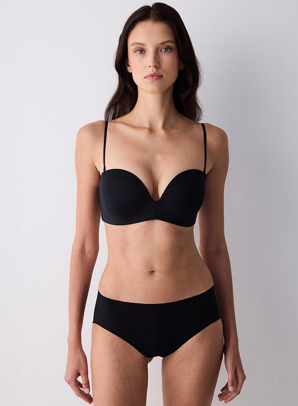 Penti Push Up Deep Décolleté Black Bra - Image 1
