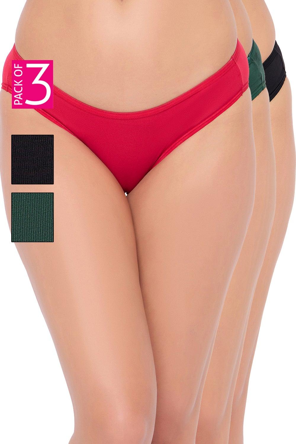 Clovia Pack of 3 Low Waist Cotton Bikini Panties - Image 1