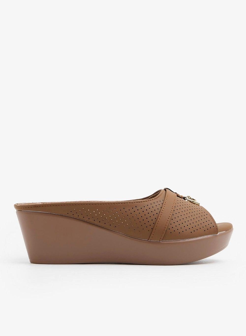 Anurati Wedge Mules with Almond Toe - Image 1
