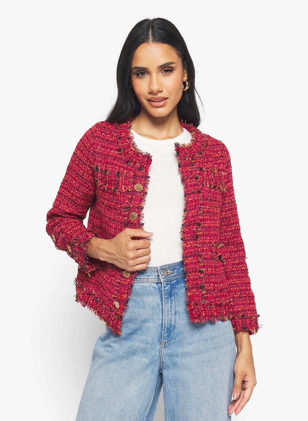 Classic Button-Down Tweed Jacket - Image 1