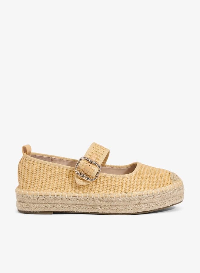 Tisca Raffia Espadrilles with Buckled Ankle Strap - Image 1
