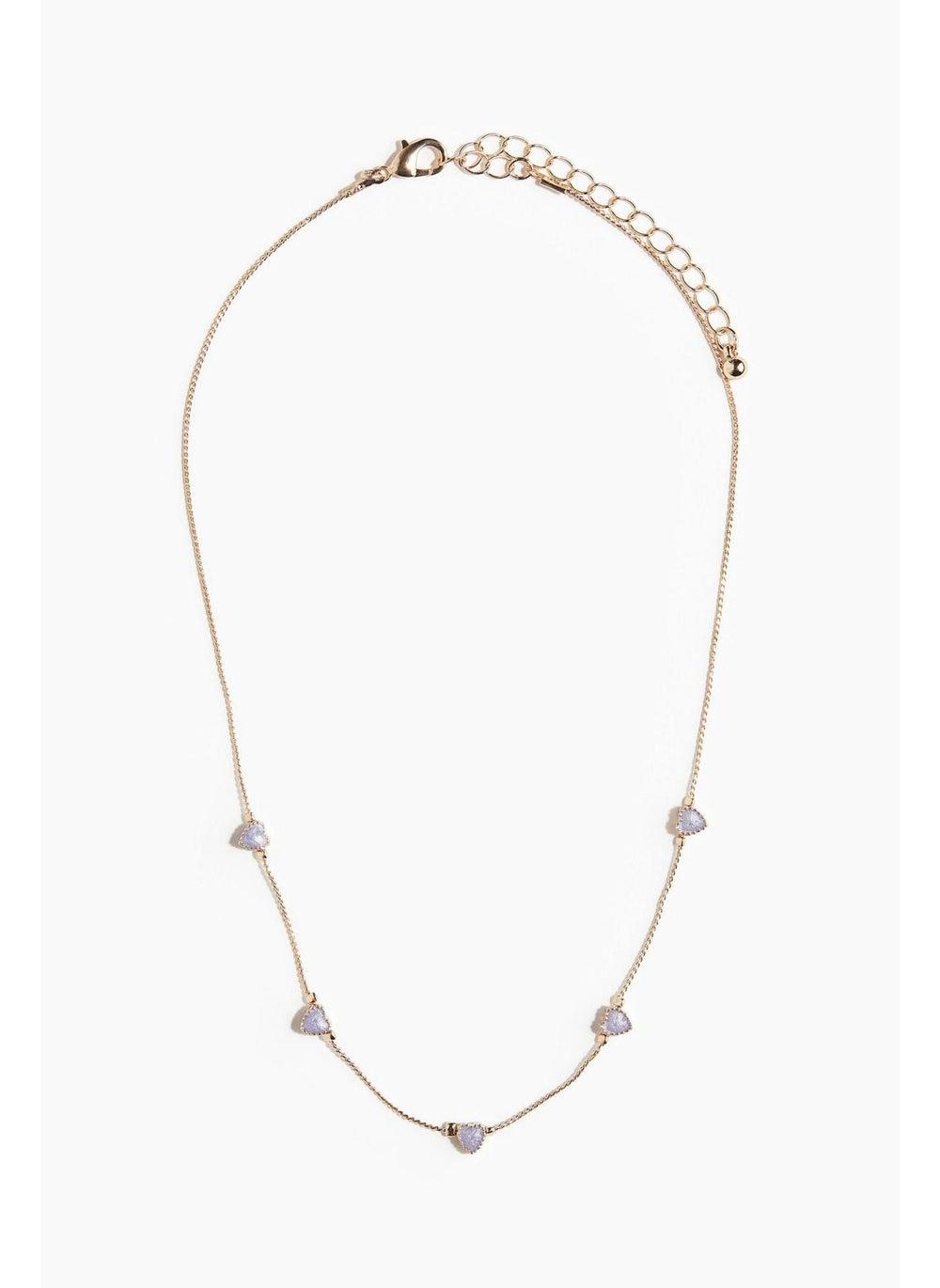 Adjustable Metal Chain Necklace with Front Pendants - Image 1