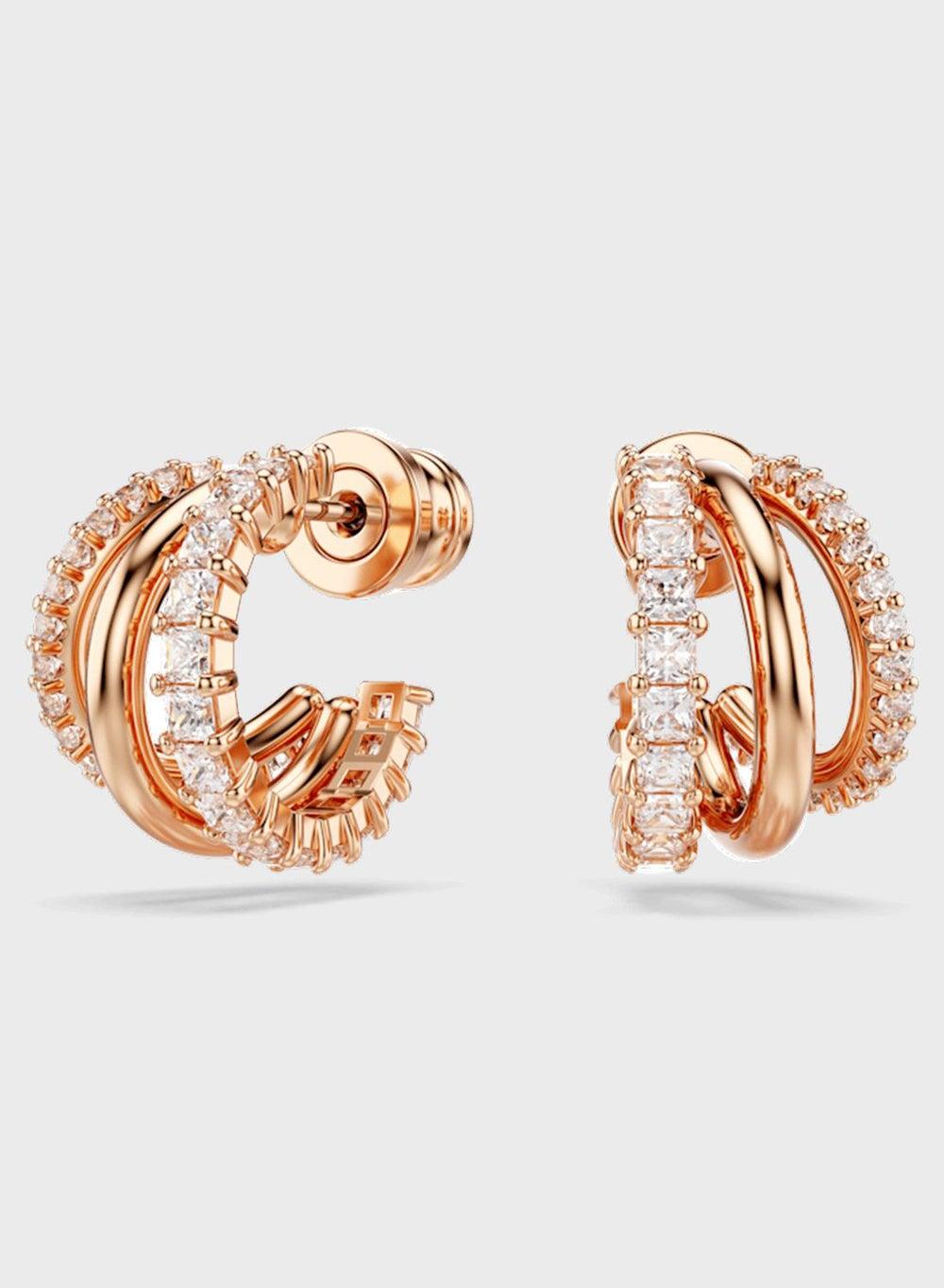 Hyperbola Rose Gold-Tone Hoop Earrings - Image 1