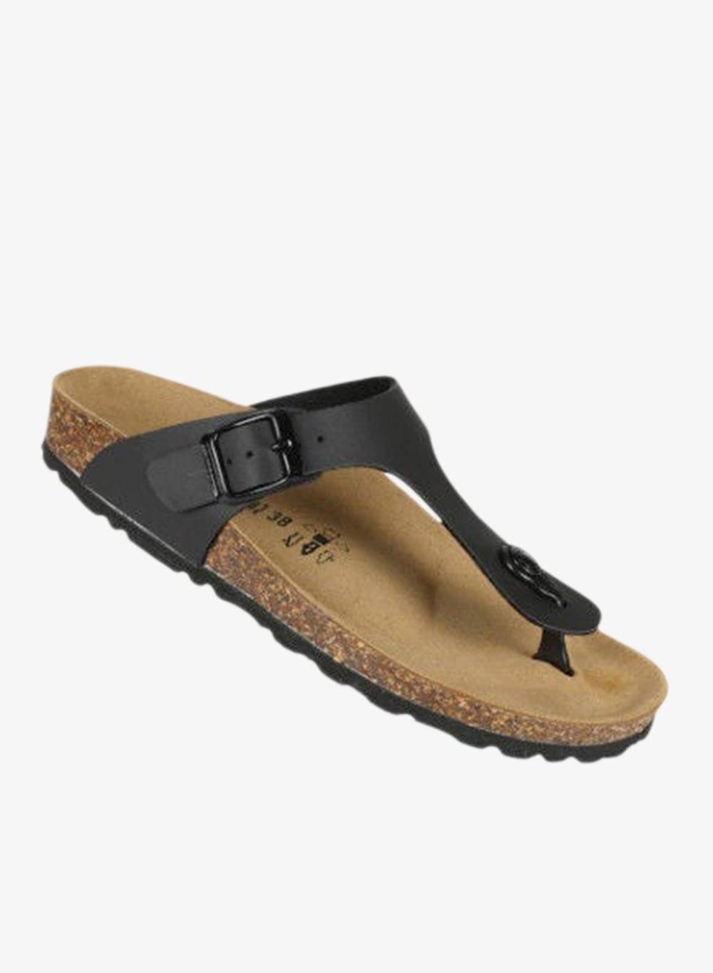 Biochic Ladies Slim Thong Sandals 012-457 1830PR Black - Image 1