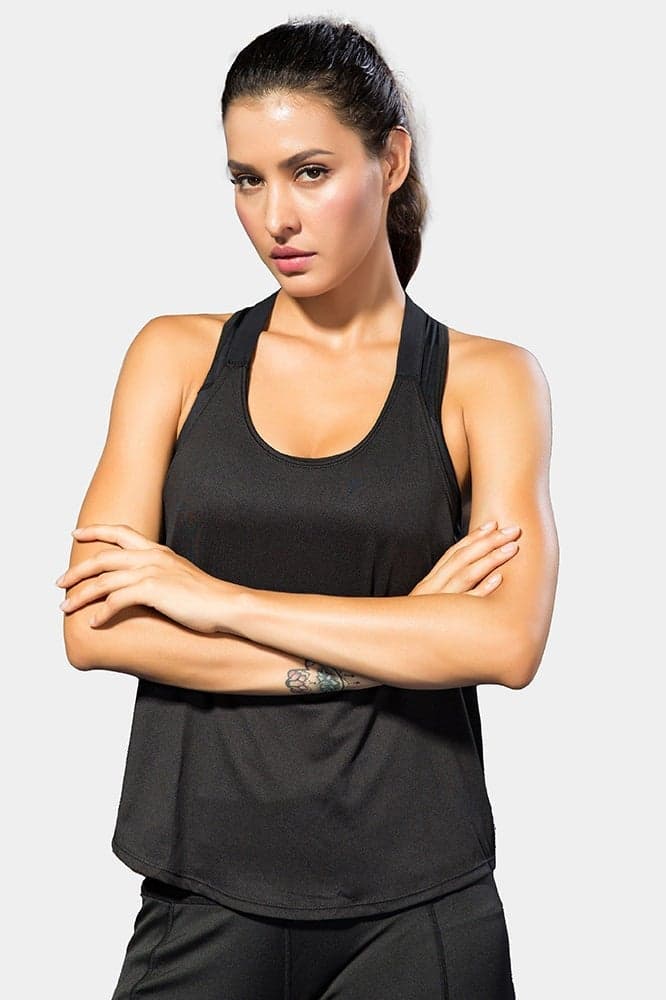 Women's Black Racerback Padel Tank Top SVL - Image 1