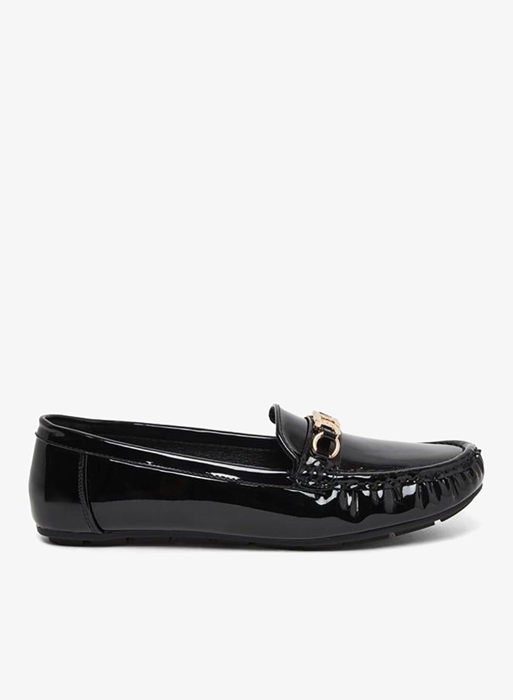 Styli Buckle Accent Leather Look Loafers - Image 1