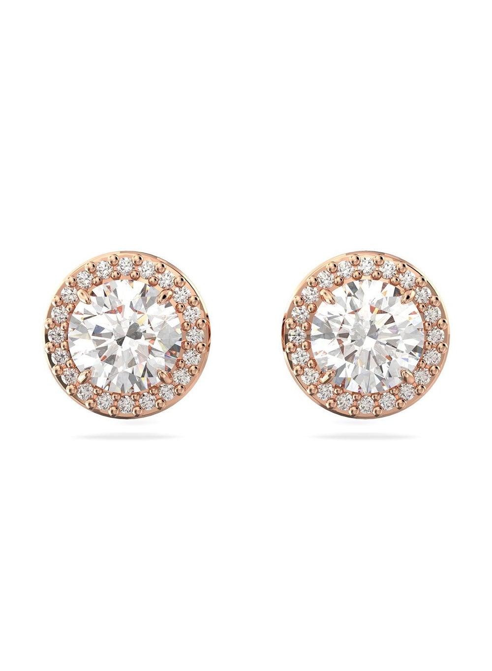 Constella Rose-Gold Tone Plated Crystal Stud Earrings - Image 1