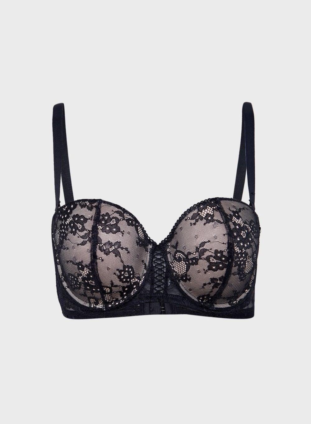 Underwired Balconette Bra with Plunge Neckline - Image 1