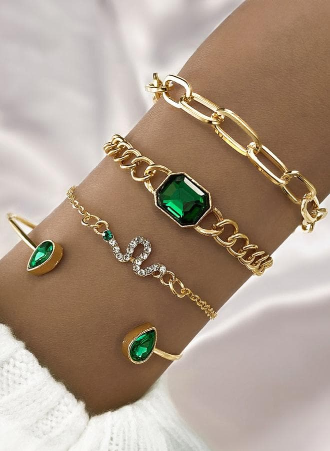 Styli Set of 4 Embellished Bracelet with Gemstone Accent - Image 1