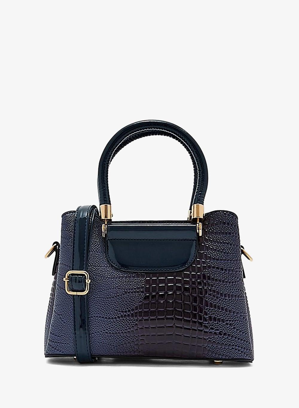 Textured Croc Effect Shoulder Bag - Image 1